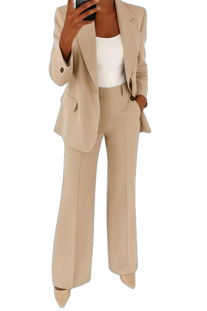 Stylish Black Two Piece Set for Women with Wide Leg Office Style