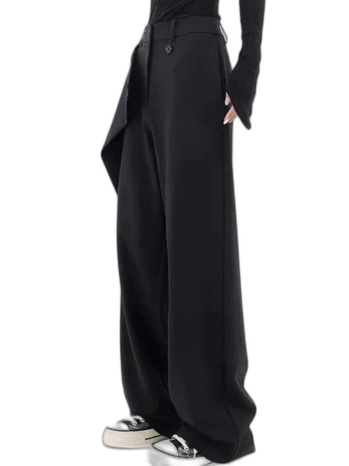 Stylish Black Wide Leg Pants for Women with High Waisted Office Style