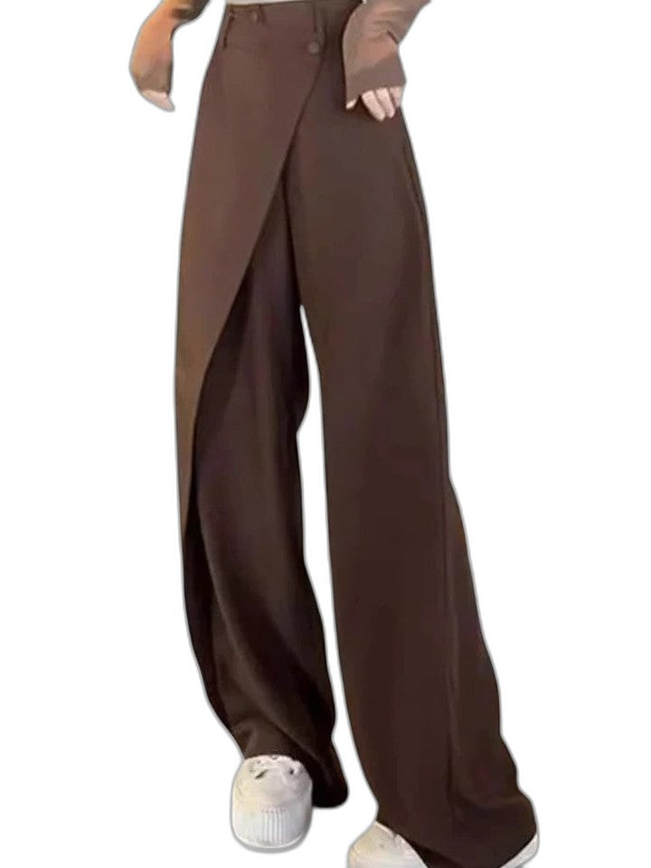 Stylish Black Wide Leg Pants for Women with High Waisted Office Style