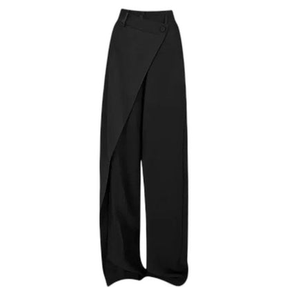 Stylish Black Wide Leg Pants for Women with High Waisted Office Style