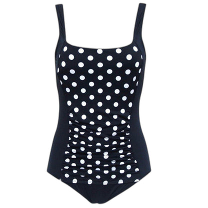 Stylish Blue Swimsuit for Women with Square Neck Sleeveless Ruched Padded Vacation Style