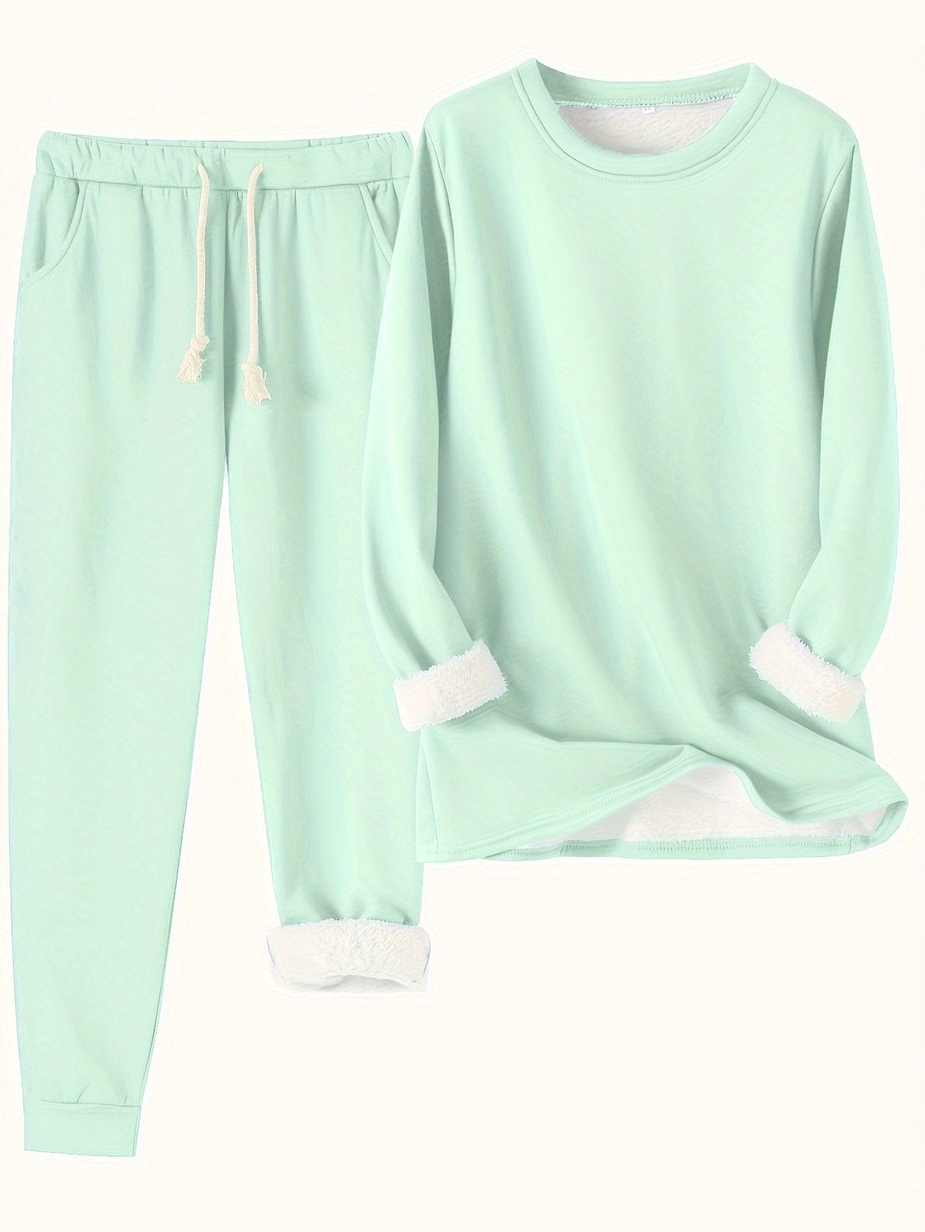 Stylish Blue Two Piece Set for Women with Pockets Lounge Style