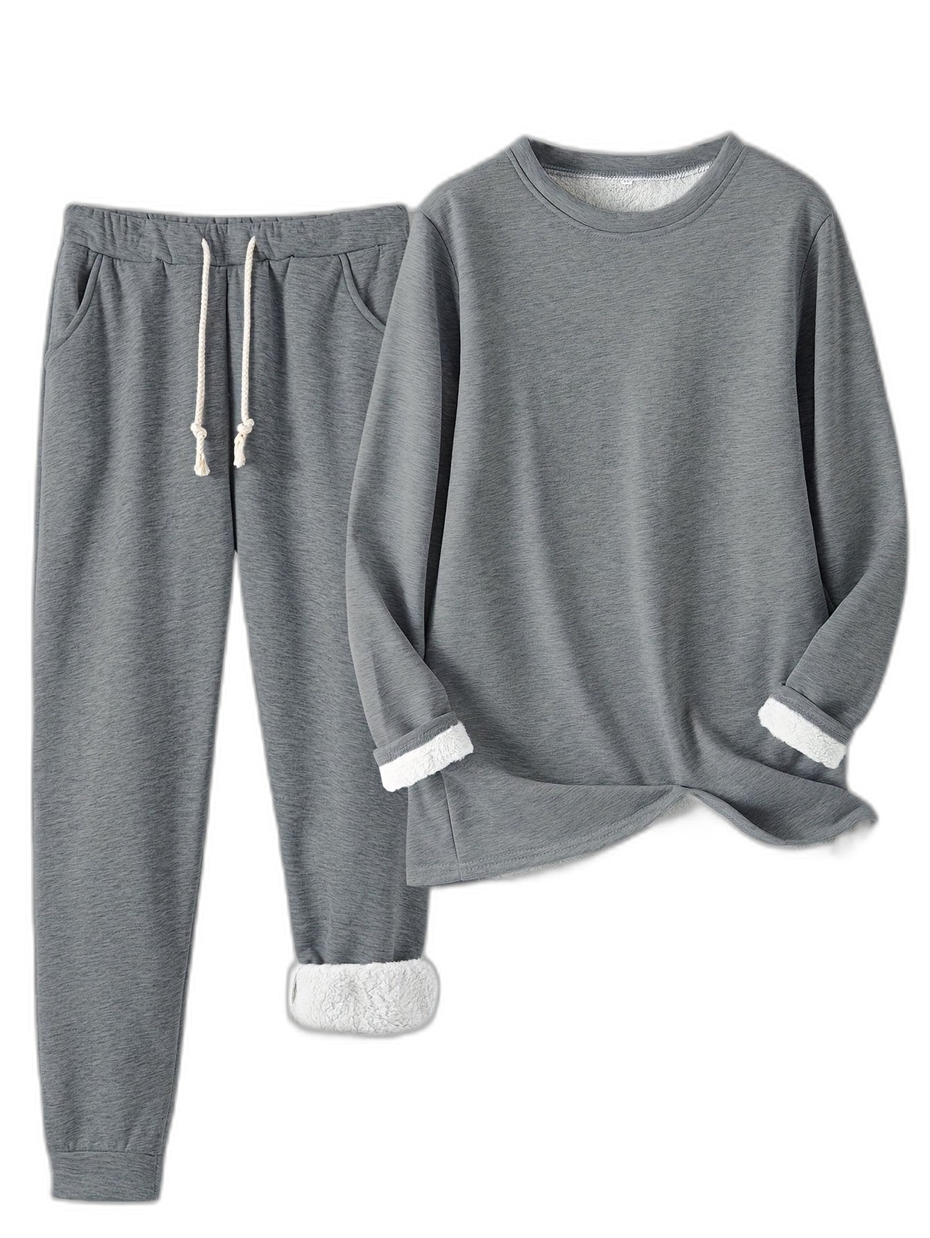 Stylish Blue Two Piece Set for Women with Pockets Lounge Style