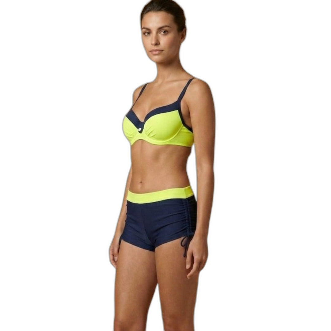Stylish Color Block Bikini for Women with Lace Up Vacation Style