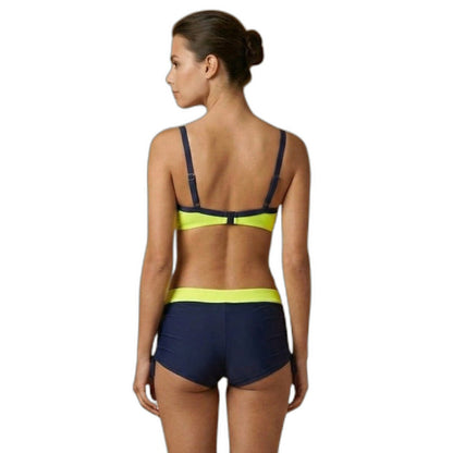 Stylish Color Block Bikini for Women with Lace Up Vacation Style