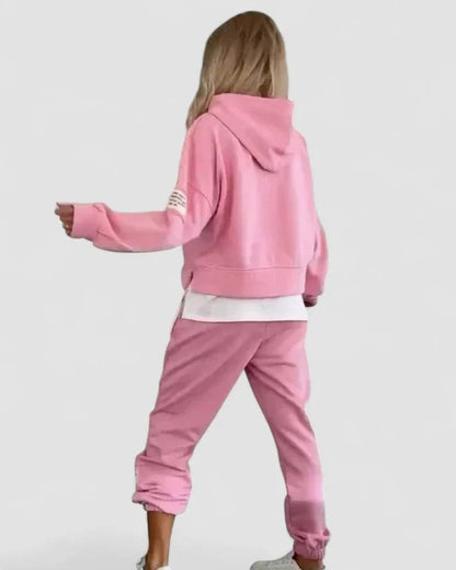 Stylish Color Block Two Piece Set for Women with Lounge Style