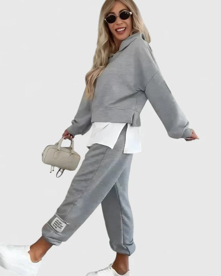 Stylish Color Block Two Piece Set for Women with Lounge Style