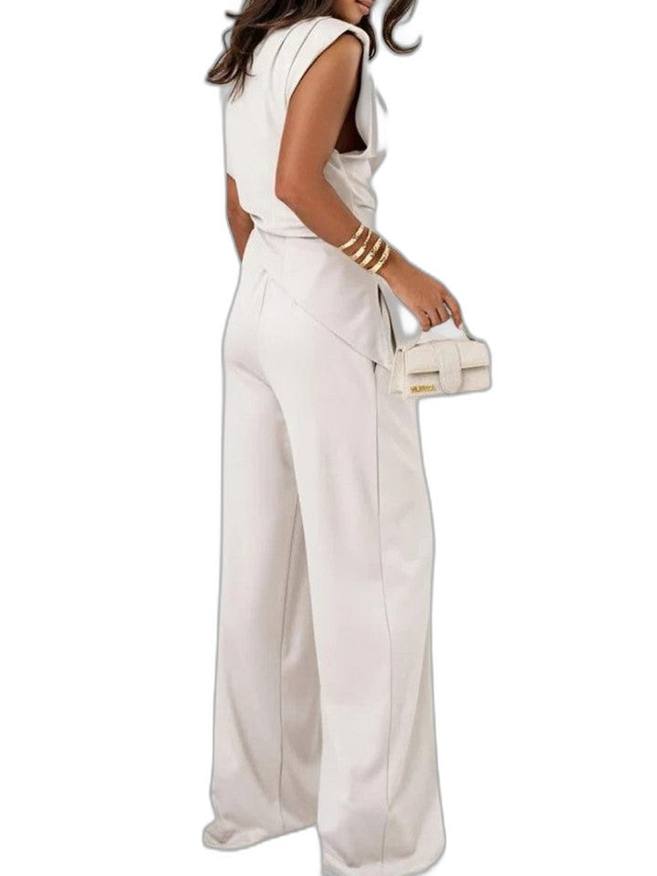 Stylish Cream Blouse for Women with Boat Neck Short Sleeve Ruched Office Style