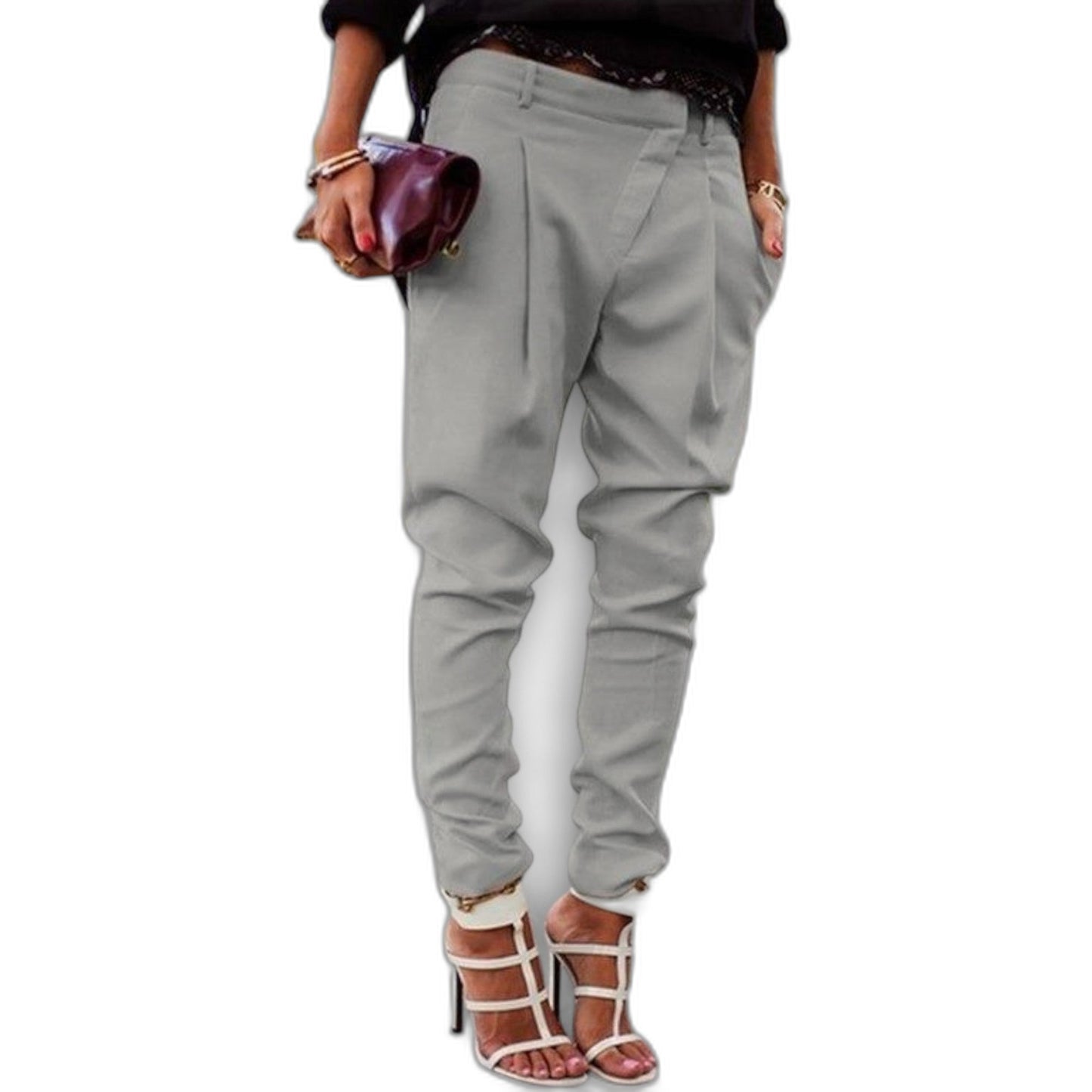 Stylish Cream Pants for Women with High Waisted Office Style