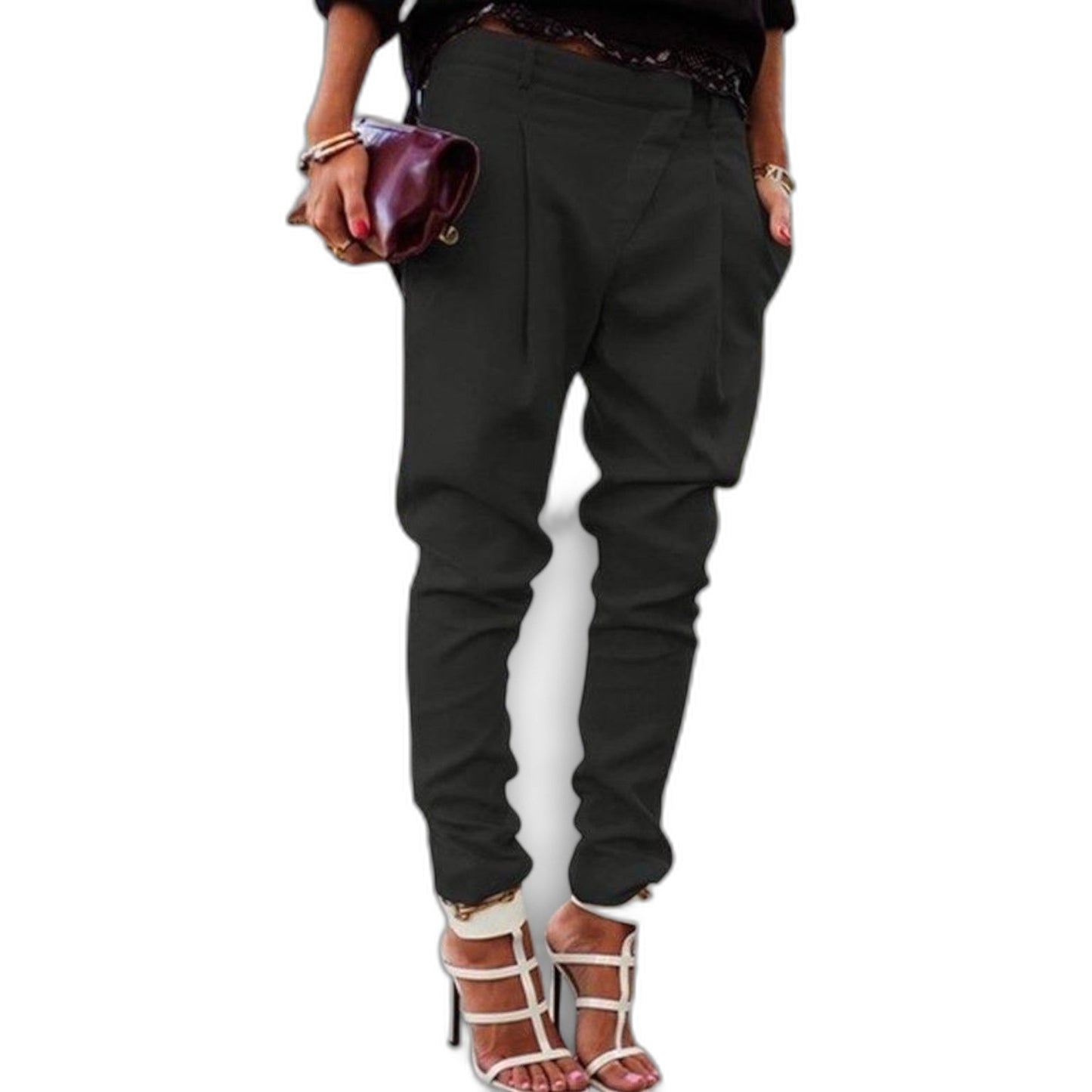 Stylish Cream Pants for Women with High Waisted Office Style