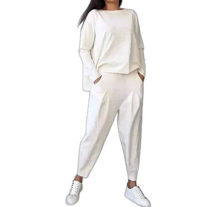 Stylish Cream Two Piece Set for Women with Lounge Style