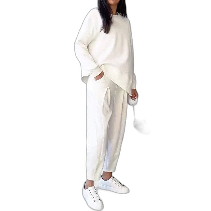 Stylish Cream Two Piece Set for Women with Lounge Style