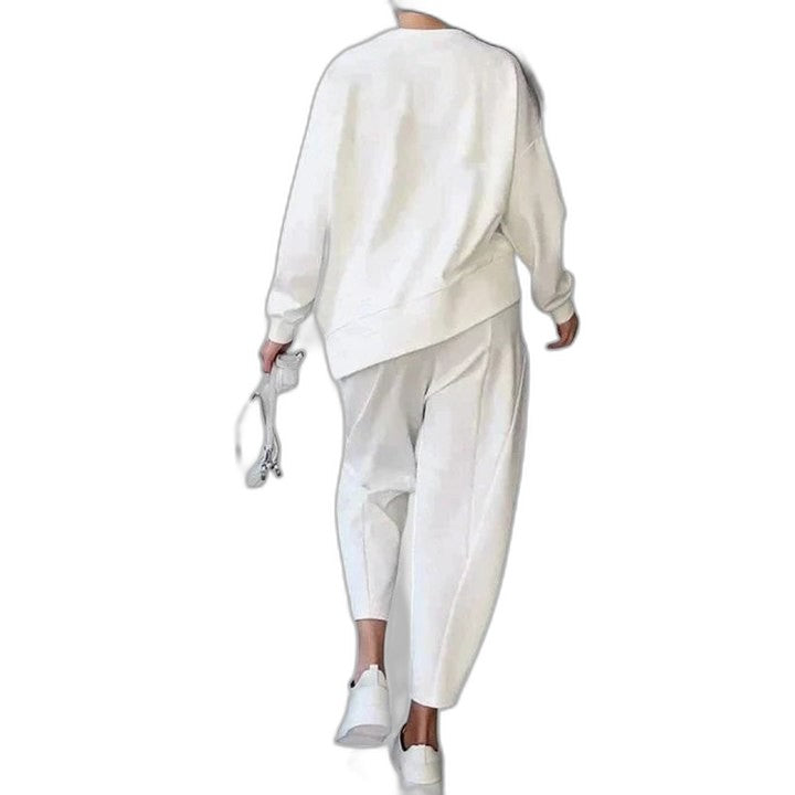 Stylish Cream Two Piece Set for Women with Lounge Style