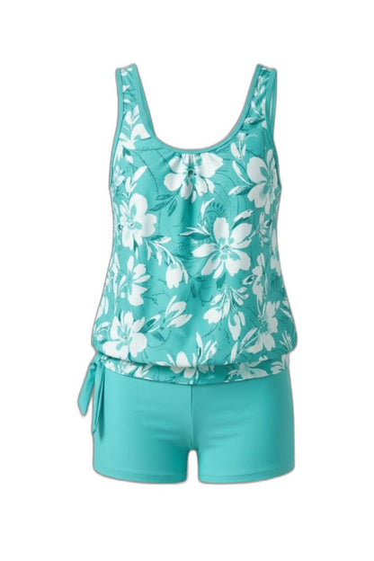 Stylish Floral Bikini for Women with Square Neck Sleeveless Vacation Style