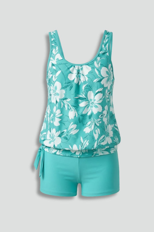 Stylish Floral Bikini for Women with Square Neck Sleeveless Vacation Style