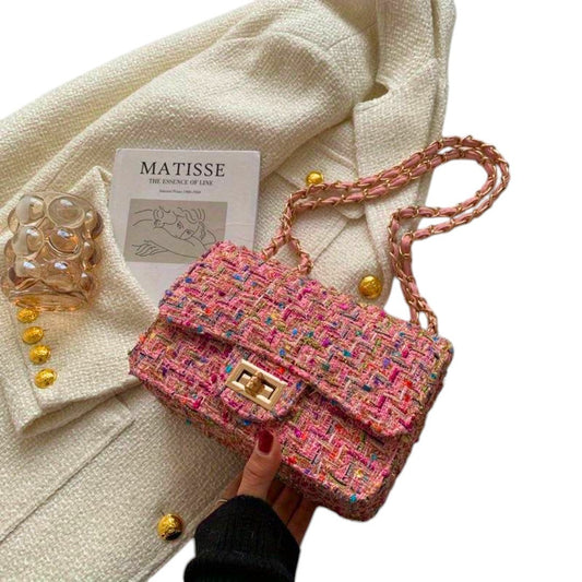 Stylish Geometric Shoulder Bag for Women with Chain Strap Party Style
