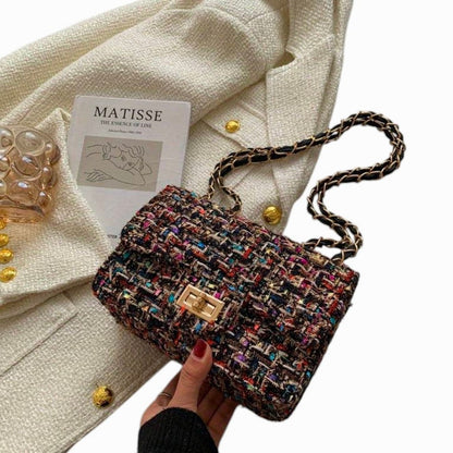 Stylish Geometric Shoulder Bag for Women with Chain Strap Party Style