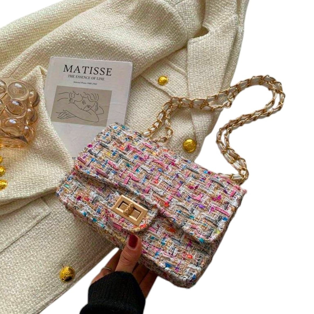 Stylish Geometric Shoulder Bag for Women with Chain Strap Party Style