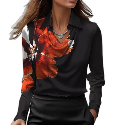 Stylish Gold Satin Blouse for Women with Cowl Neck Long Sleeve Office Style
