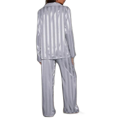 Stylish Gold Striped Two Piece Set for Women with Button Front Lounge Style