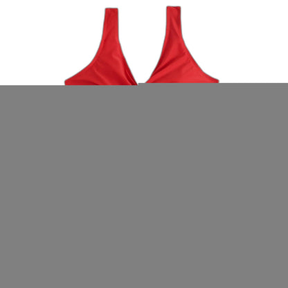 Stylish Green Bikini for Women with V Neck Sleeveless Ruched Vacation Style
