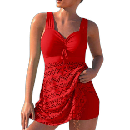 Stylish Green Swimsuit for Women with Sweetheart Sleeveless Vacation Style