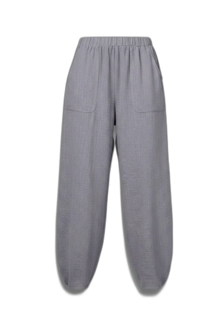 Stylish Grey Pants for Women with High Waisted Pockets Lounge Style