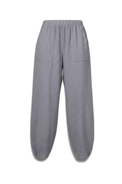 Stylish Grey Pants for Women with High Waisted Pockets Lounge Style