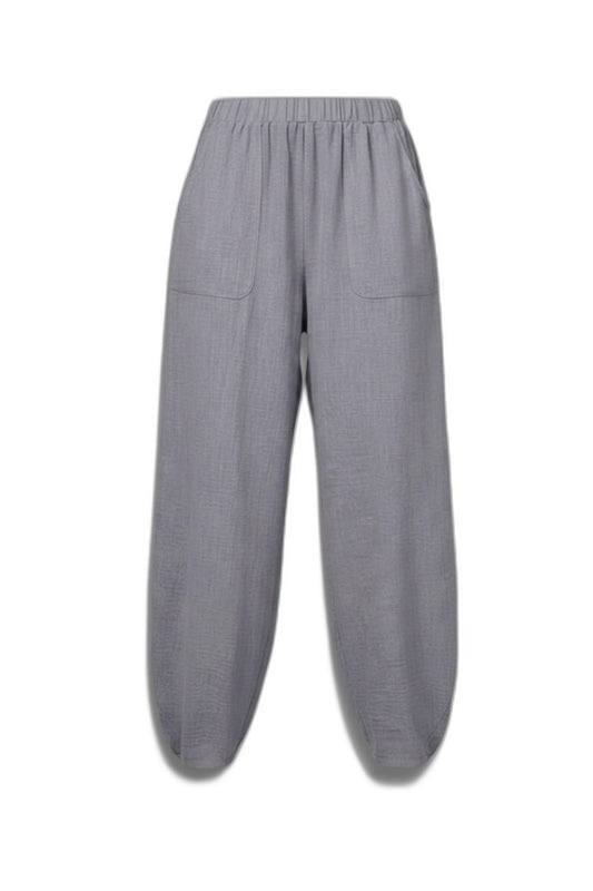 Stylish Grey Pants for Women with High Waisted Pockets Lounge Style