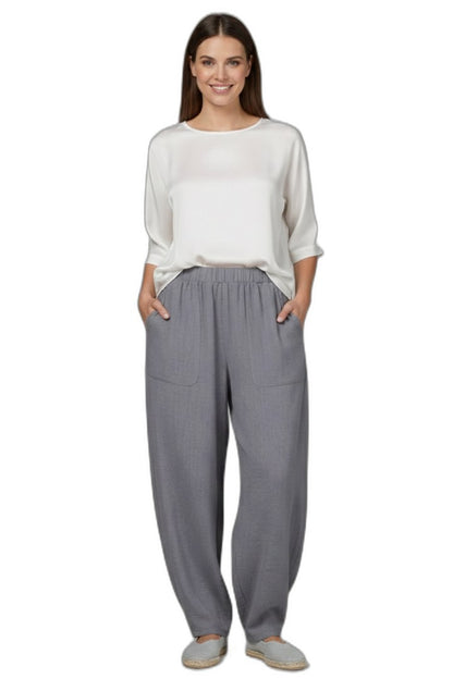 Stylish Grey Pants for Women with High Waisted Pockets Lounge Style