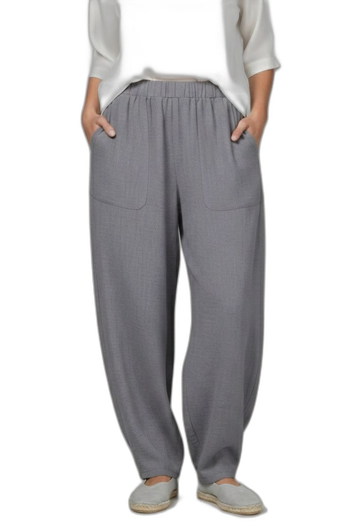 Stylish Grey Pants for Women with High Waisted Pockets Lounge Style