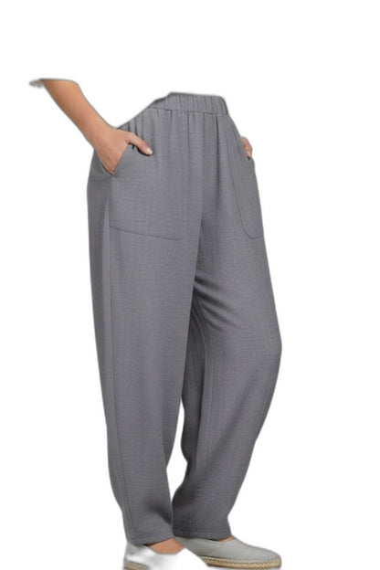 Stylish Grey Pants for Women with High Waisted Pockets Lounge Style