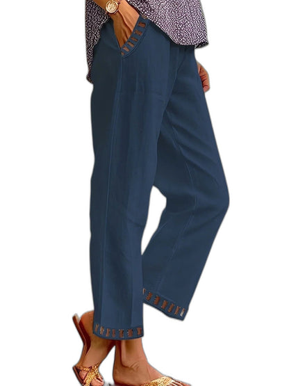 Stylish Grey Trousers for Women with Cropped Straight Leg Office Style