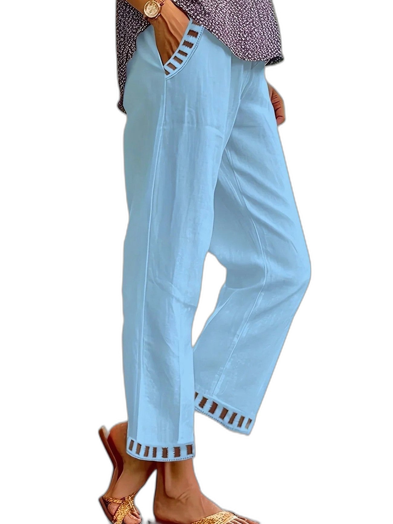 Stylish Grey Trousers for Women with Cropped Straight Leg Office Style