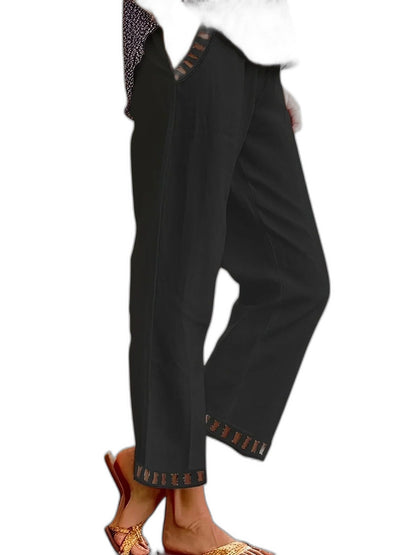 Stylish Grey Trousers for Women with Cropped Straight Leg Office Style