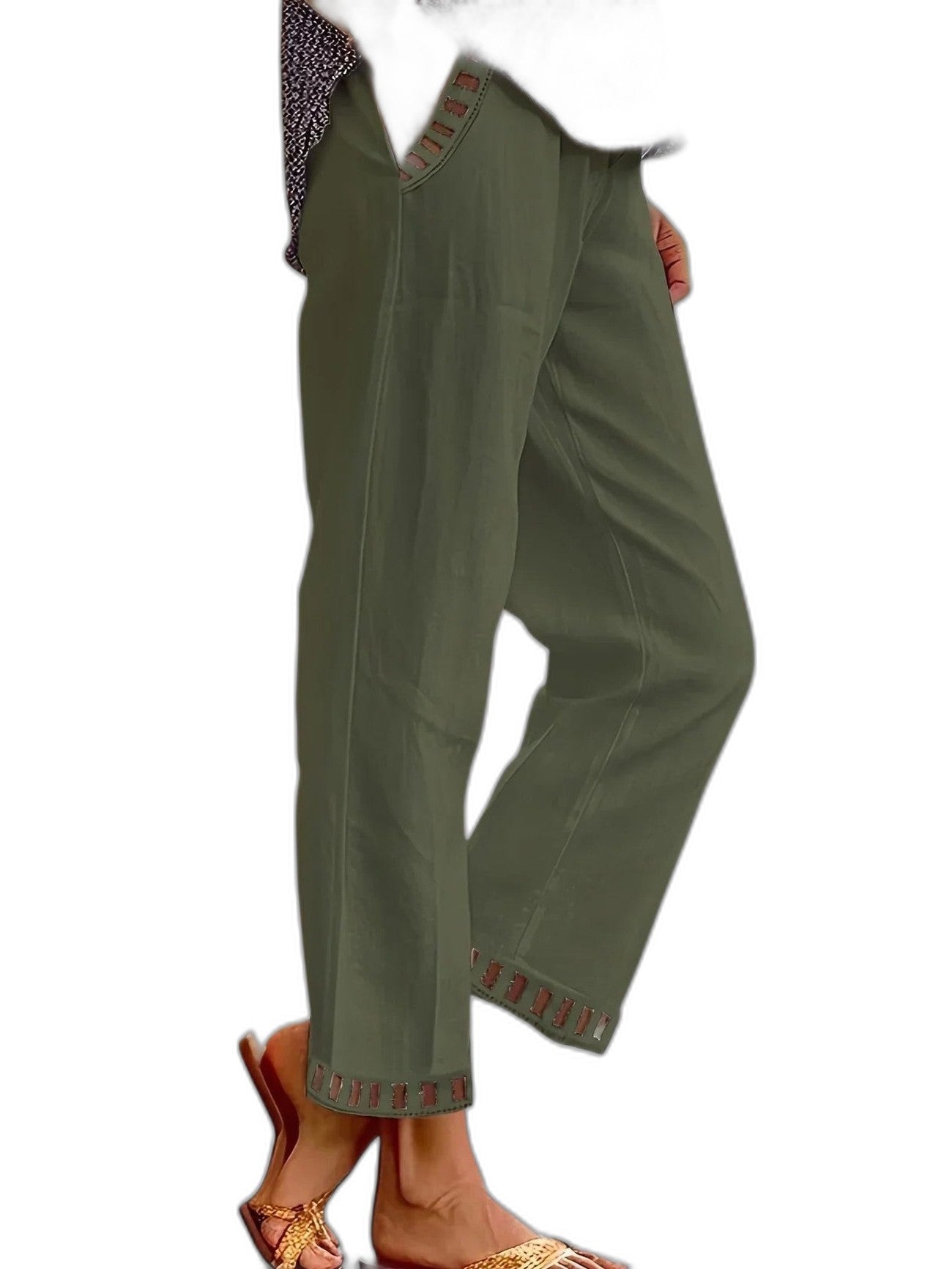 Stylish Grey Trousers for Women with Cropped Straight Leg Office Style