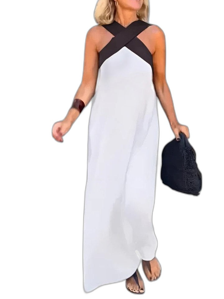 Stylish Jumpsuit for Women with Halter Sleeveless Wide Leg Flowing Party Style