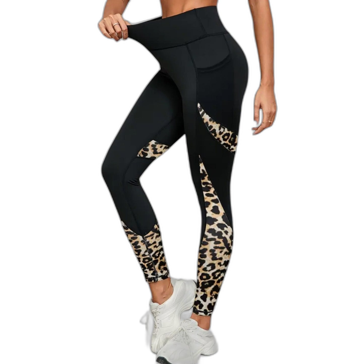 Stylish Leopard Pants for Women with Bodycon High Waisted Pockets Lounge Style