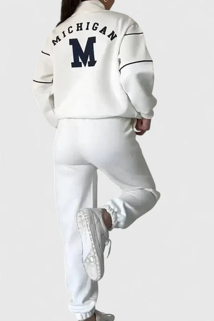 Stylish Navy Knit Two Piece Set for Women with Lounge Style