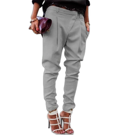 Stylish Navy Pants for Women with High Waisted Pockets Office Style