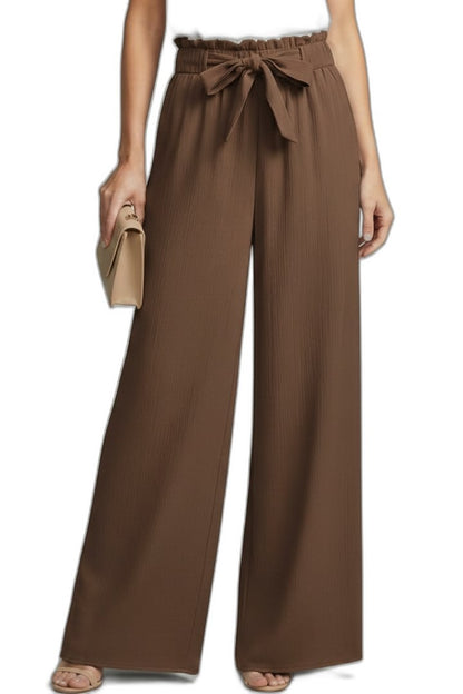 Stylish Navy Wide Leg Pants for Women with Belted High Waisted Palazzo Office Style