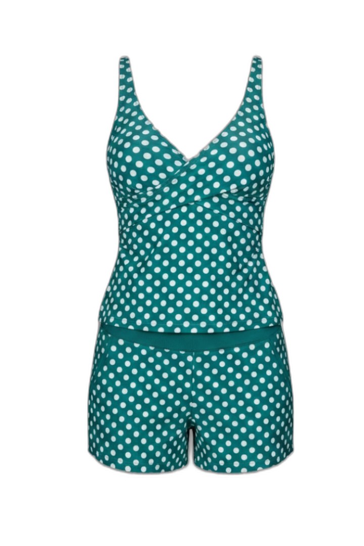 Stylish Polka Dot Bikini for Women with V Neck Sleeveless Vacation Style
