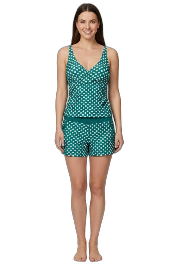 Stylish Polka Dot Bikini for Women with V Neck Sleeveless Vacation Style