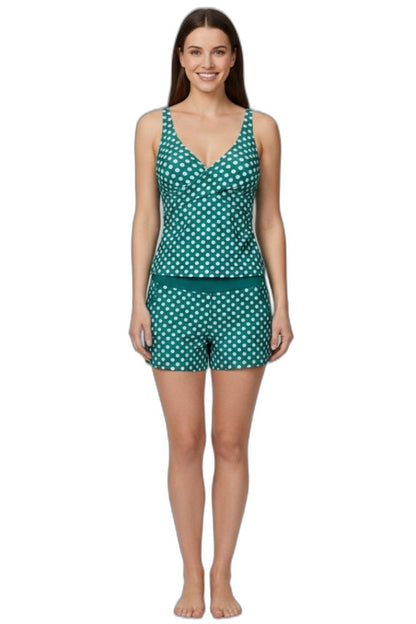 Stylish Polka Dot Bikini for Women with V Neck Sleeveless Vacation Style
