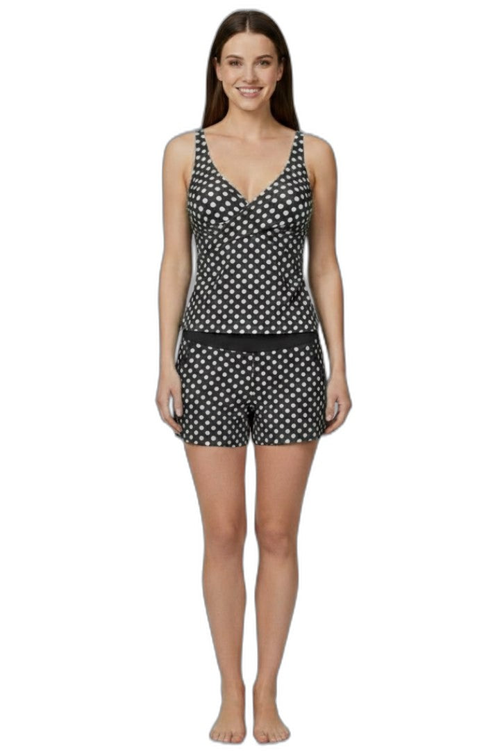 Stylish Polka Dot Bikini for Women with V Neck Sleeveless Vacation Style