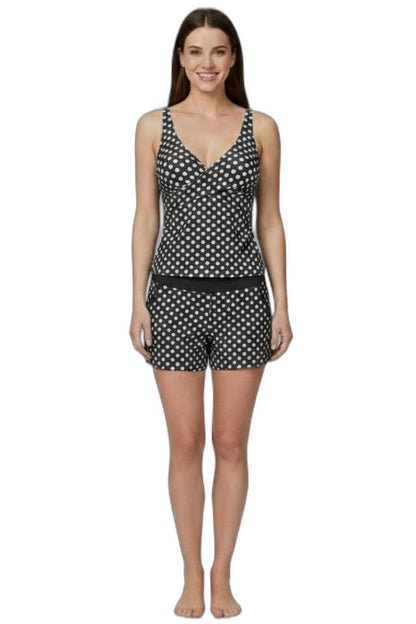 Stylish Polka Dot Bikini for Women with V Neck Sleeveless Vacation Style