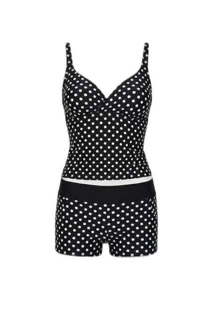 Stylish Polka Dot Bikini for Women with V Neck Sleeveless Wrap Vacation Style