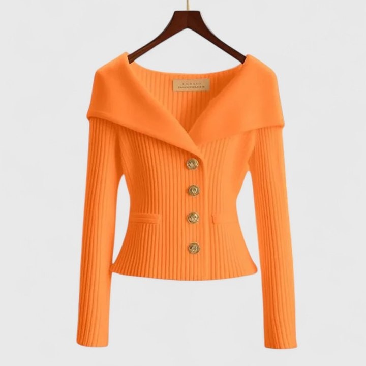 Stylish Purple Knit Sweater for Women with Off Shoulder Long Sleeve Bodycon Button Front Party Style