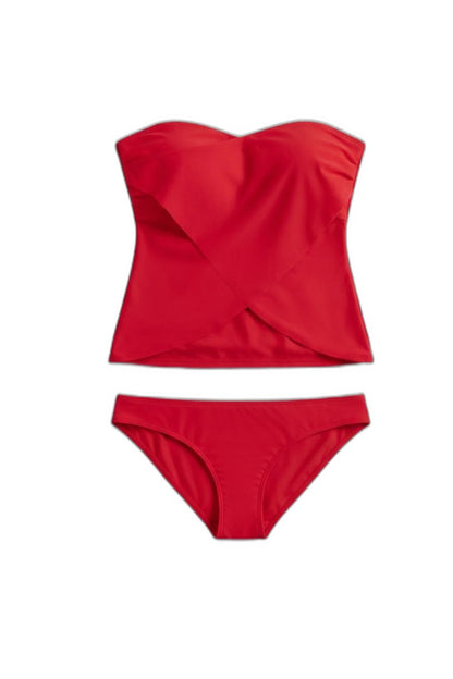 Stylish Red Bikini for Women with Strapless Vacation Style