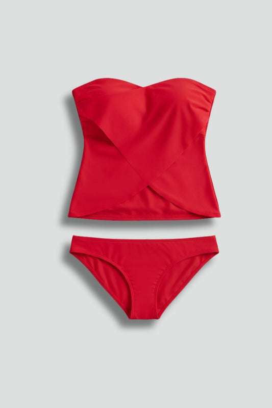 Stylish Red Bikini for Women with Strapless Vacation Style